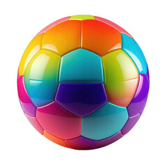 Fototapeta premium Colorful geometric soccer ball transparent background