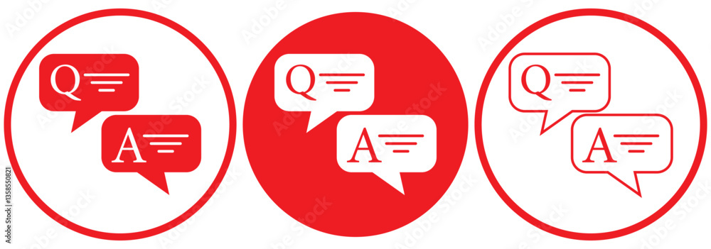 Fototapete questions and answers icon. speech bubbles for overlapping q and a messages. faq ideas to solve prob