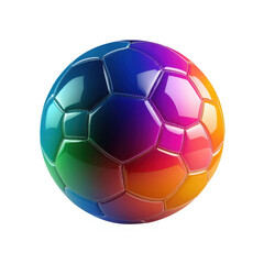 Fototapeta premium Colorful geometric soccer ball transparent background