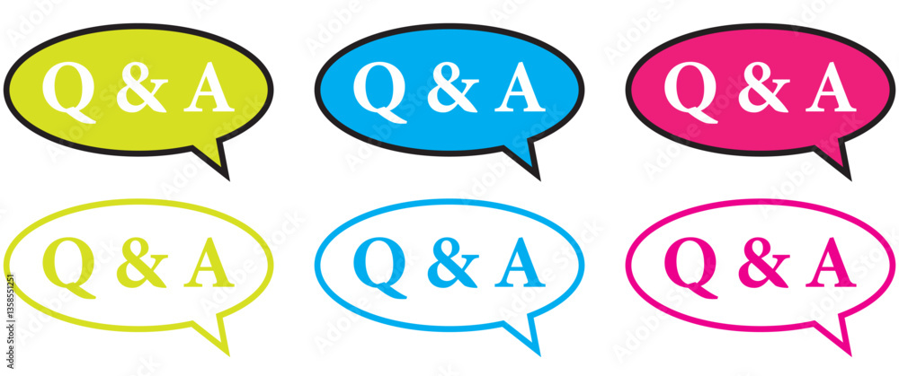 Fototapete questions and answers icon. speech bubbles for overlapping q and a messages. faq ideas to solve prob