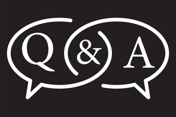 Questions and answers or Q&A speech bubbles Line art icon for apps and websites 