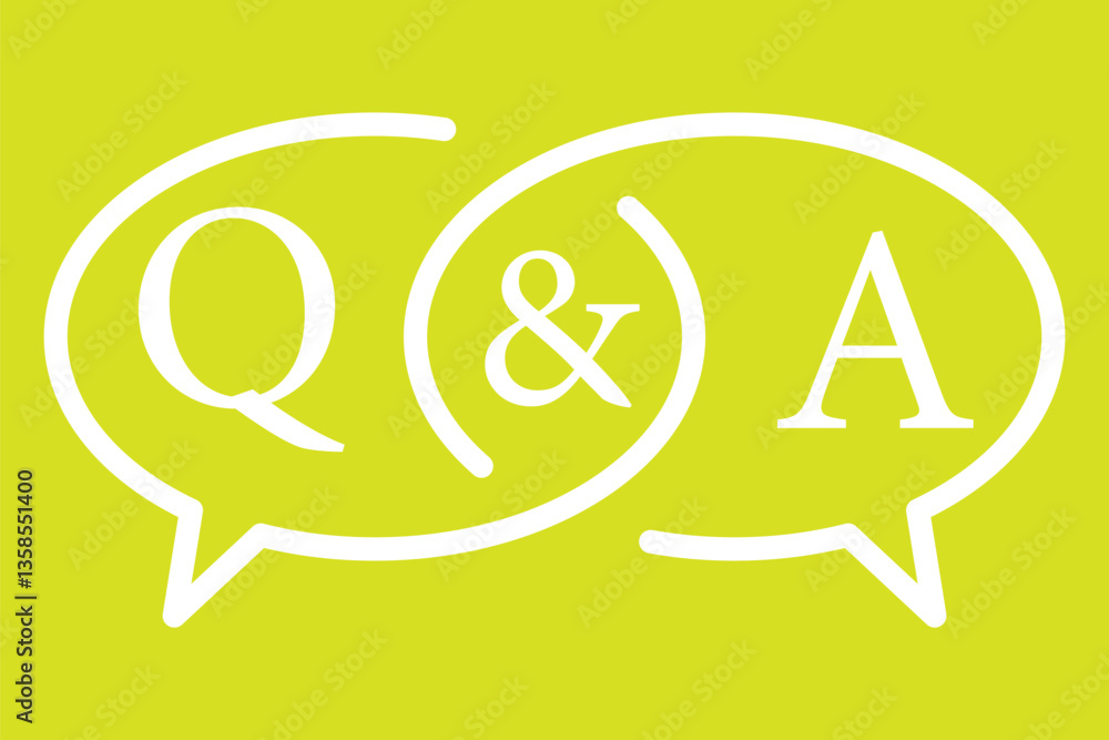 Aufkleber questions and answers or q&a speech bubbles line art icon for apps and websites