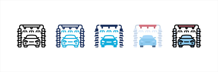 Car Wash Multi Style Icon Set