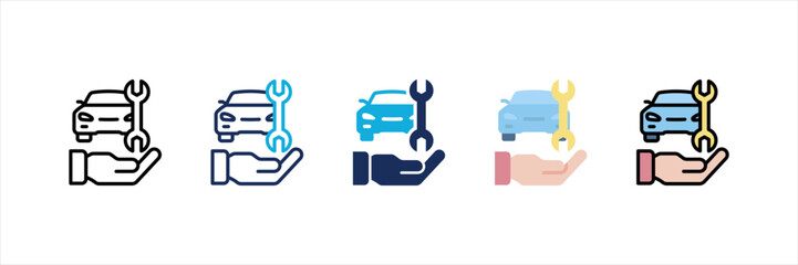 Car Maintenance Multi Style Icon Set