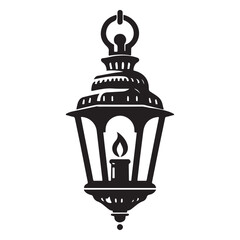 Antique Lantern Silhouette Candle Light Classic Outdoor Lighting Design