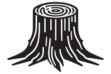 Tree Stump Silhouette Illustration Forestry and Nature Graphics
