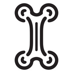 Abstract Bone Vector Illustration for Medical Science Anatomical Projects