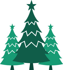 Christmas Trees Silhouette Vector Design – Festive Holiday Tree Clipart