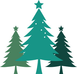 Christmas Trees Silhouette Vector Design – Festive Holiday Tree Clipart