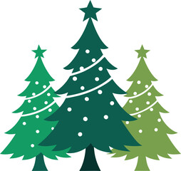 Christmas Trees Silhouette Vector Design – Festive Holiday Tree Clipart