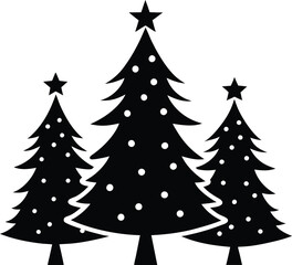 Christmas Trees Silhouette Vector Design – Festive Holiday Tree Clipart