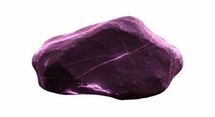 Glowing Purple Rock with Cracks Energy Crystal
