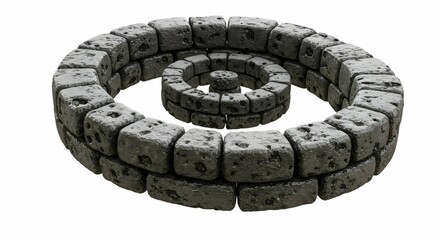 Spiral Stone Ring Structure 3d Render