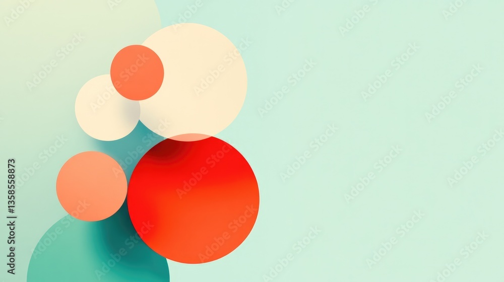 Poster abstract design image showcasing concepts of balance and equilibrium with minimalist geometrical sha