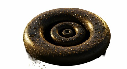 Dark Spiral Abstract with Water Drops