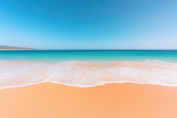 Fototapeta premium aerial view of idyllic beach with turquoise waters meeting golden sands pristine nature in australia or oceania