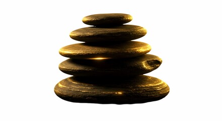Golden Stones Stacked Zen Balance Spa Wellness
