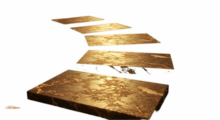 Golden Marble Steps Ascending Abstract Background