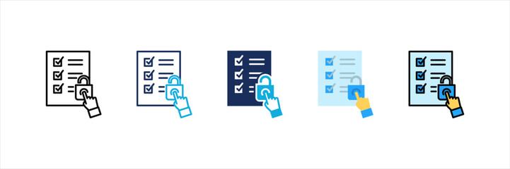 Access Control List Multi Style Icon Set
