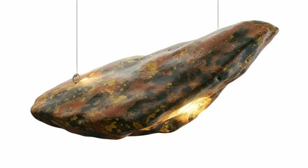 Unique Rock Stone Hanging Lamp with Warm Light