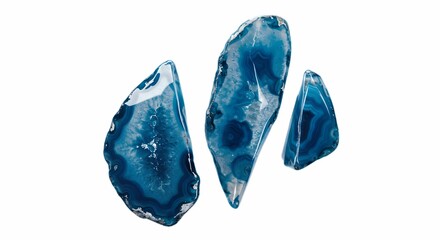 Blue Agate Slice Gemstones Natural Mineral Specimens