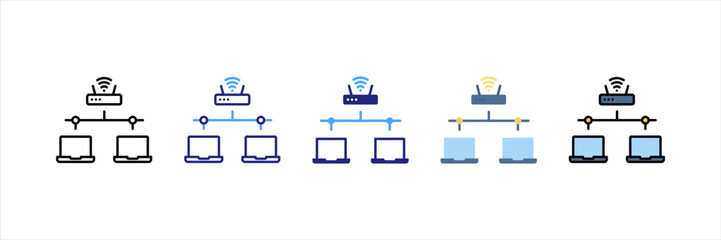 Local Area Networks Multi Style Icon Set