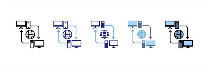 Peer To Peer Network Multi Style Icon Set