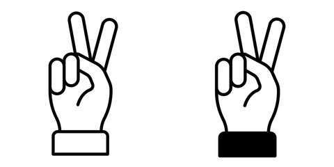 Peace editable stroke outline icon isolated on white background flat vector illustration, black outline, Pixel perfect