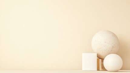 minimalistic 3d wedding decorations with white themes on neutral background showcasing elegant simplicity