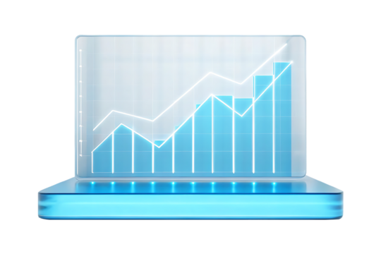 Futuristic business graph showing growth.