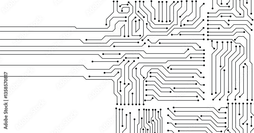 Poster vector circuit for communication technology background concept.