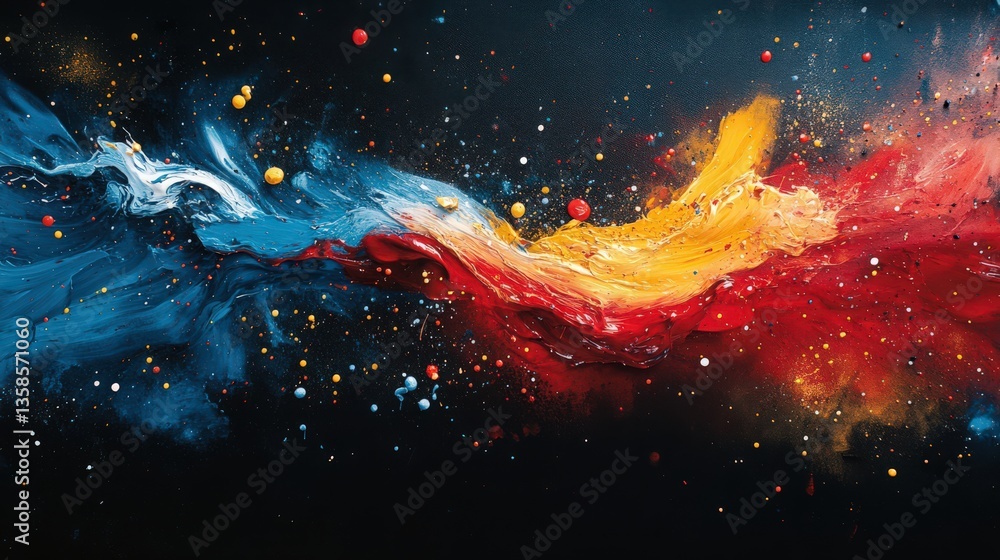 Poster dynamic color infusion on canvas captivating abstract composition