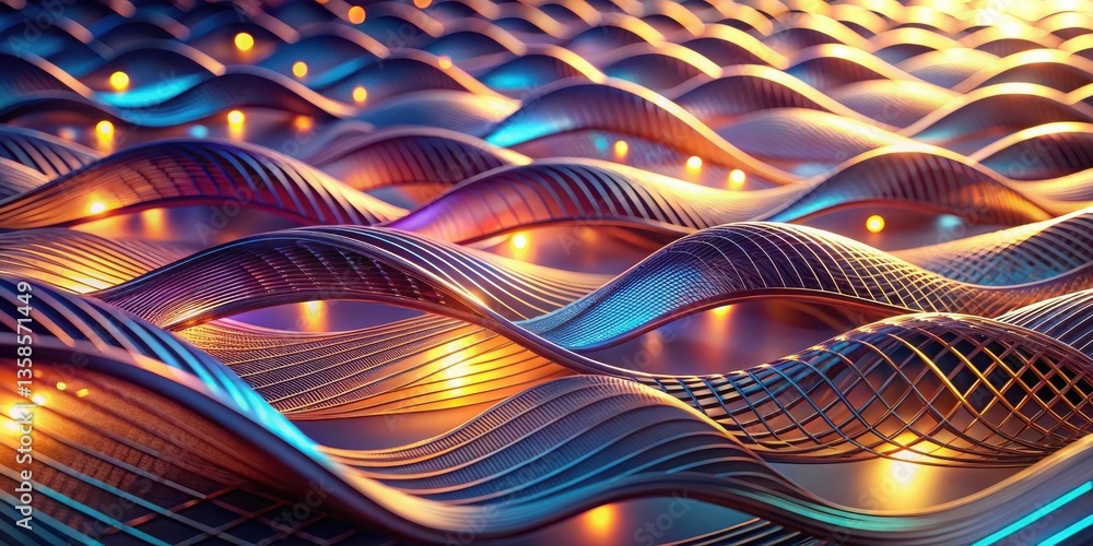 Poster colorful abstract fractal burst with dynamic light and wave effect. abstract fractal background