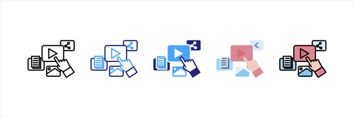 Touch Screen Multi Style Icon Set