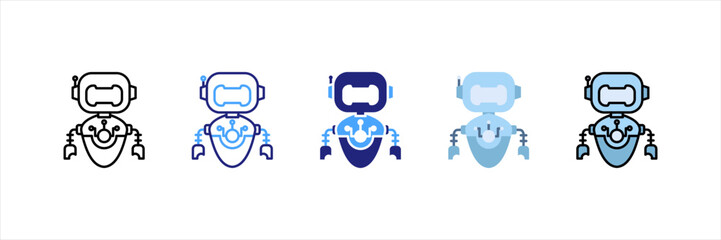 Robot Multi Style Icon Set