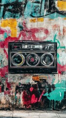 graffiti of a boombox --ar 9:16 --style raw --v 6.1 Job ID: 1e094827-01d1-4504-9c7e-14203199bc42