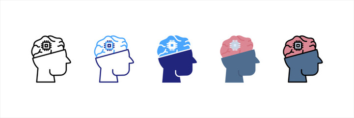 Neural Implant Multi Style Icon Set