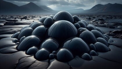 Obsidian Domes &ndash; Smooth glassy mounds of rapidly cooled lava