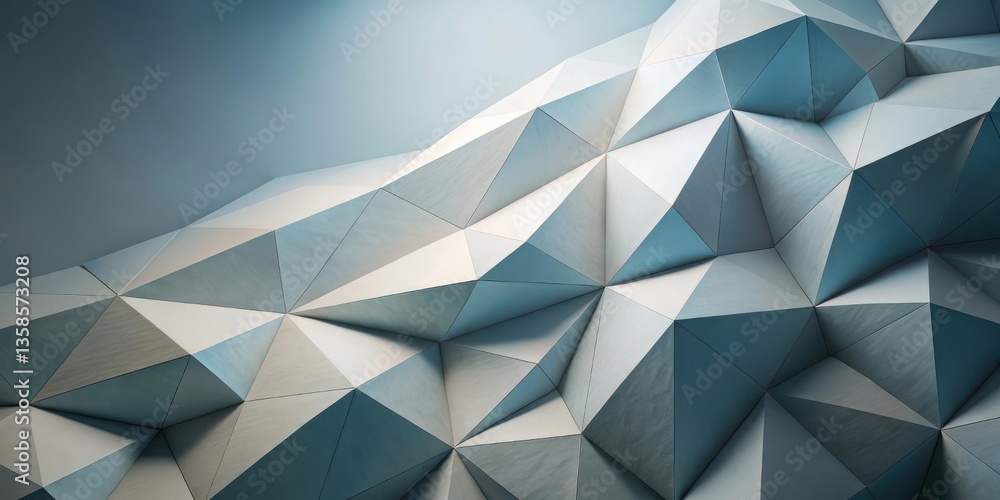 Poster abstract blue geometric background with triangles and polygonal patterns. neutral color polygonal ab