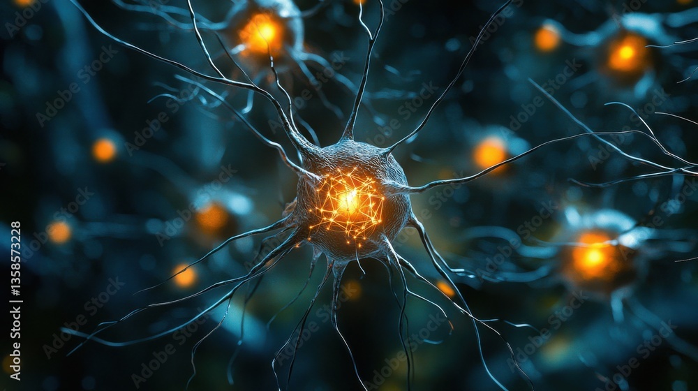 Aufkleber neurons and nerve cells depicting neural network-based tax-efficient investing strategies for modern