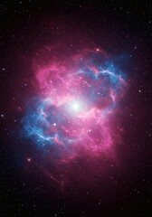 Naklejka premium background featuring a vibrant nebula and shimmering phone wallpaper