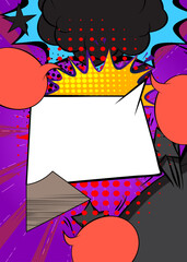 Cartoon background, comic book backdrop. Retro vector comics pop art design.