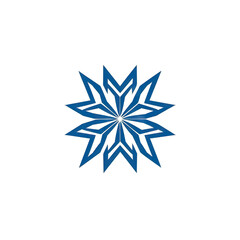 Abstract Blue and Gold Starburst Design Element