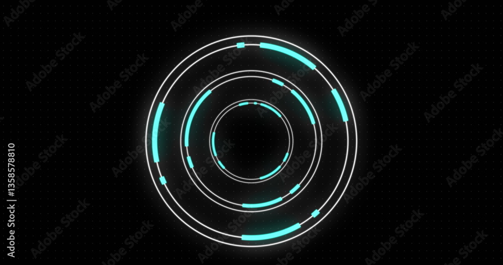 Aufkleber image of circular scope scanning with flashing red lights on black