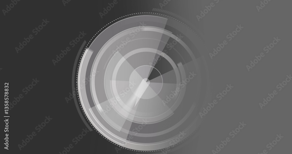 Aufkleber image of clock moving fast and scope scanning on grey background