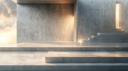 Minimalist Outdoor Space with Industrial Design Elements