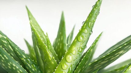 Obraz premium Aloe vera plant close-up indoor setting nature photography refreshing green leaves macro perspective natural beauty