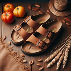 Birkenstocks Comfortable sandals with a contoured cork footbed