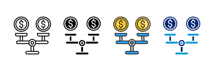 Price Comparison Icon Set Multiple Style Collection