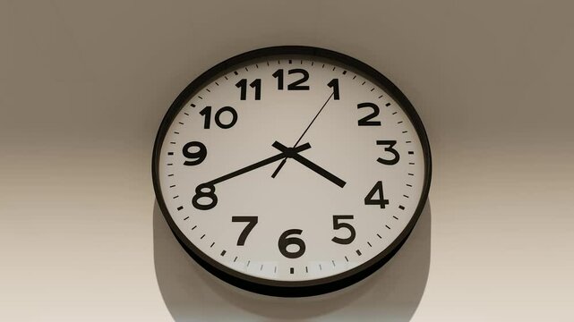  Clock hands turn time passes